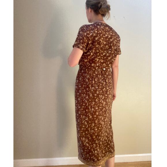 Vintage Silk Skirt Set Floral Blouse & Midi Jennifer Moore 90s ~ Sz 12/14 fits 8 - Picture 3 of 11